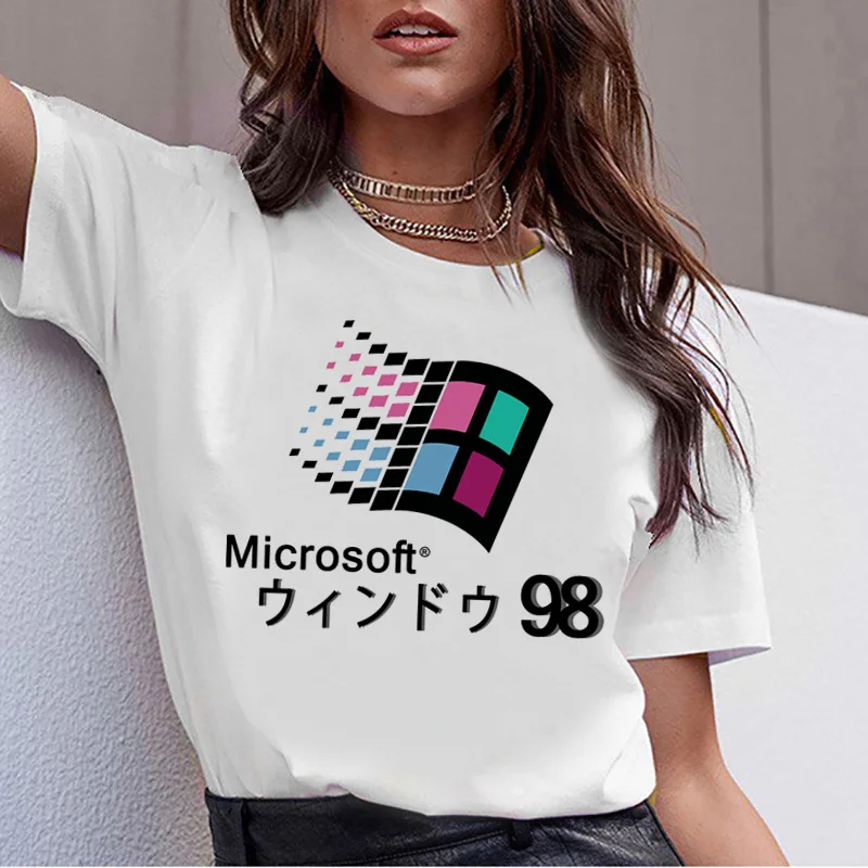

vaporwave aesthetic t shirt Graphic t-shirt women harajuku female femme 2021 tee shirt hop korean top tshirt summer 90s Casual