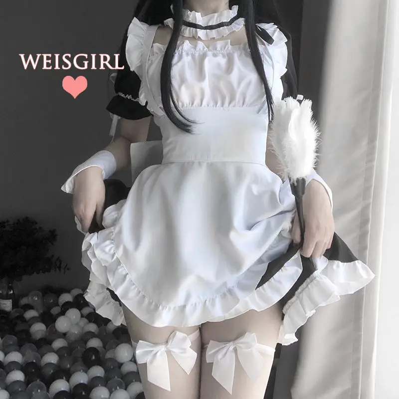 

Японские оборки горничной ремень белое платье для девочек Kawaii одежда Лолита Кружева рюшами короткий рукав женский костюм принцессы Топы с ...