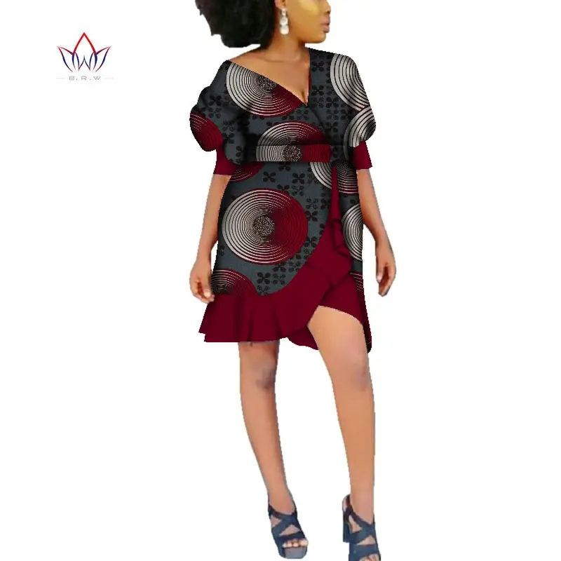 Женское милое платье с принтом в африканском стиле Dashiki большие размеры 6xl Bazin Riche