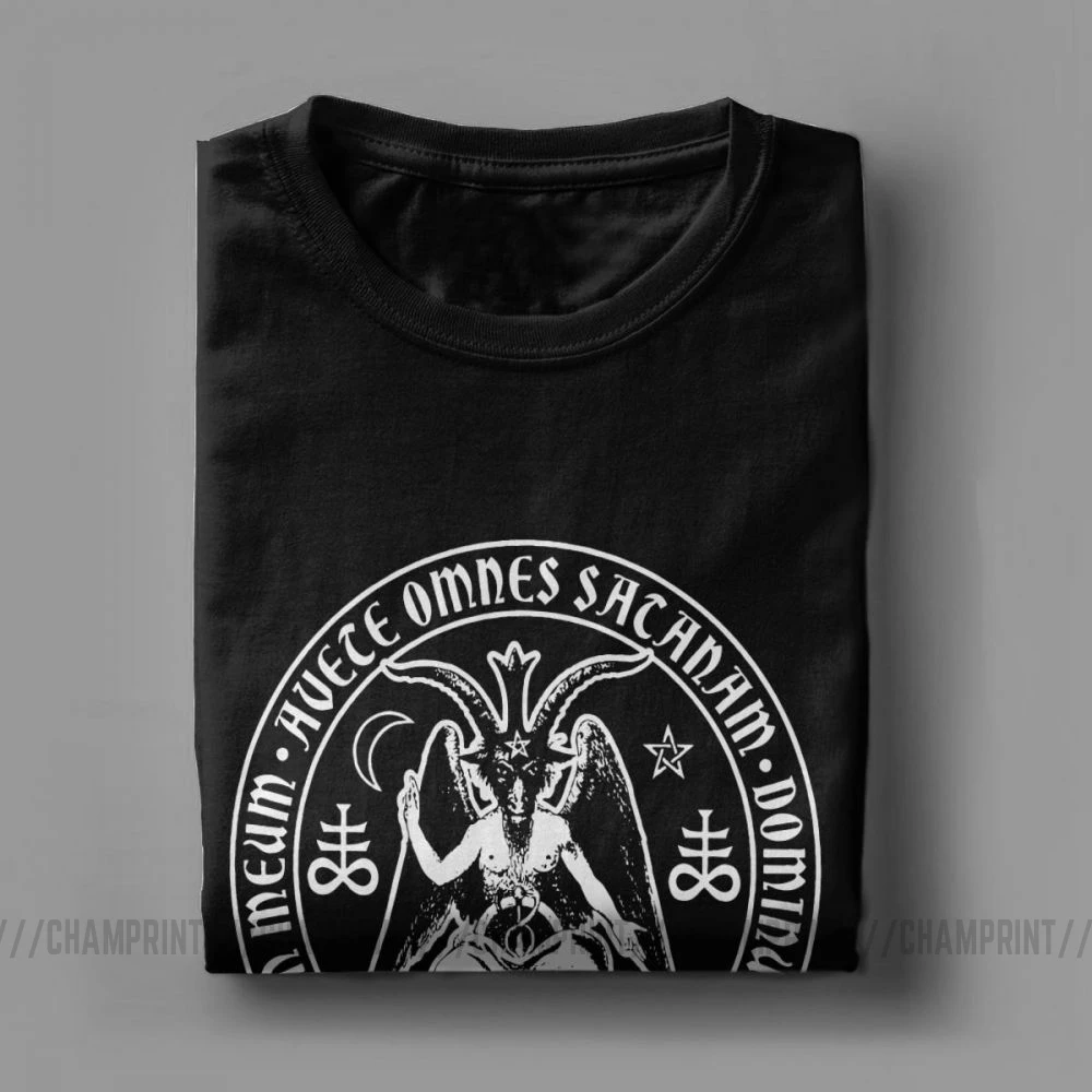 Baphomet Satanic Cross мужские футболки Люцифер оккультная футболка с ведьмами латинская