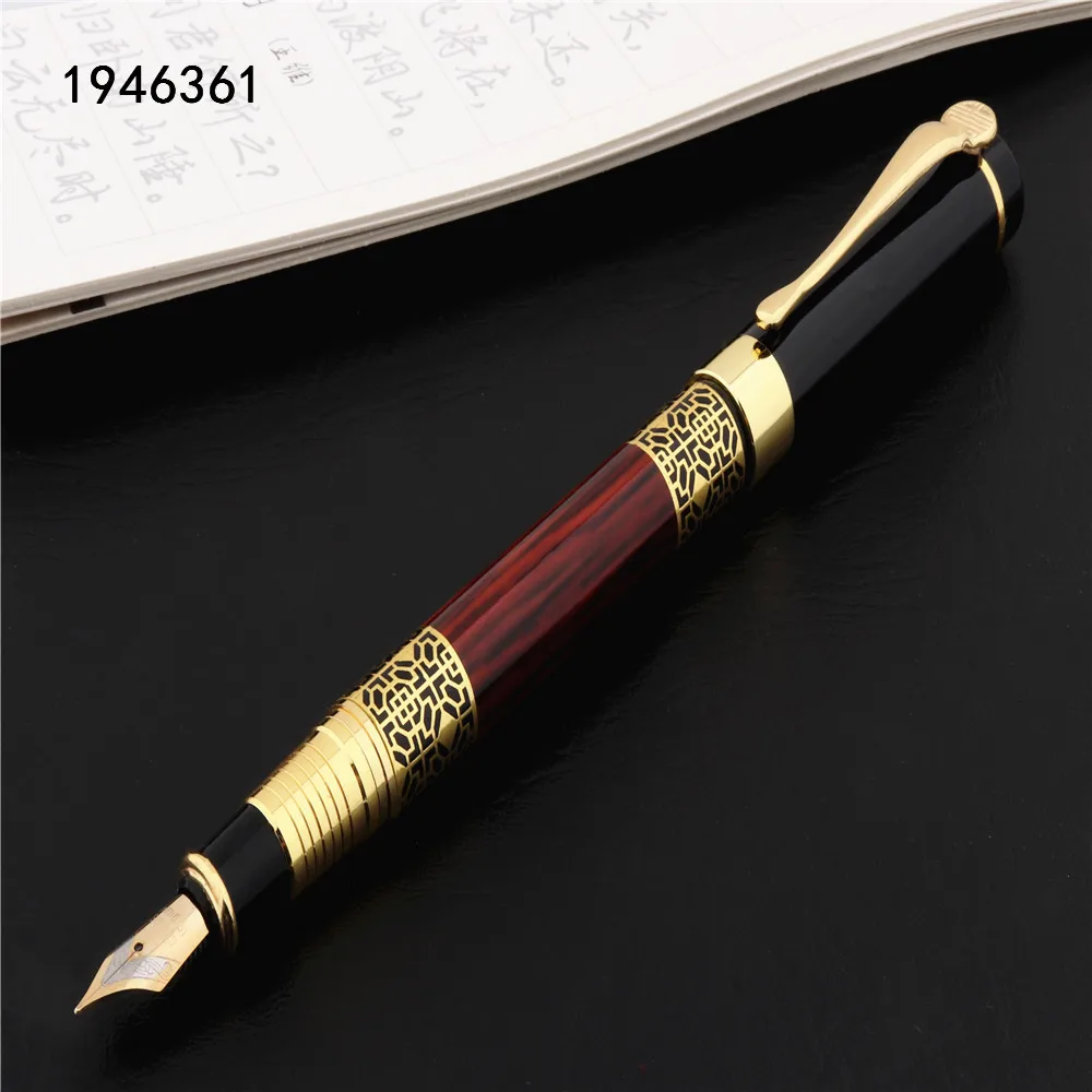 

NEW High quality 530 Golden carving Mahogany Business office School student office Supplies Fountain Pen New Ink pen ink pen
