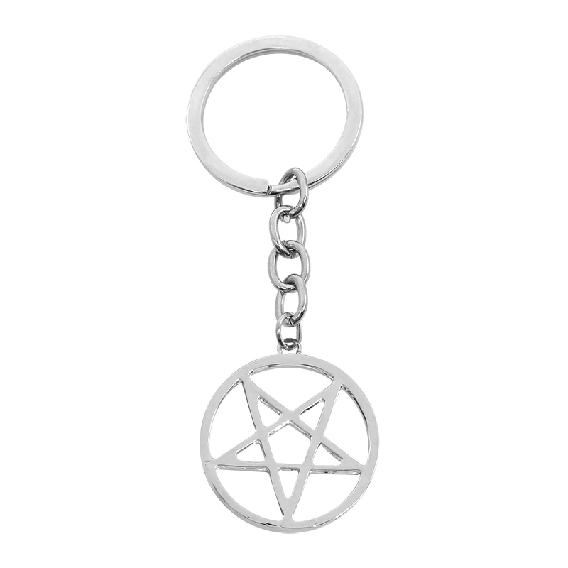 

HUMANO FINO Simple Hollow Trendy Supernatural Pentagram Keychain For Men Children Birthday Gift Entacle Keyring Unisex Jewelry