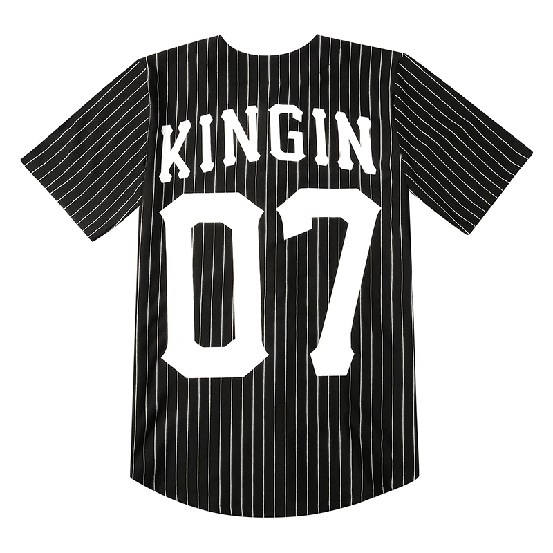 Last Kings Baseball Jersey T-Shirt by Tyga - Unisex Men Women Hip Hop Rap Rock Top - Black White image 2