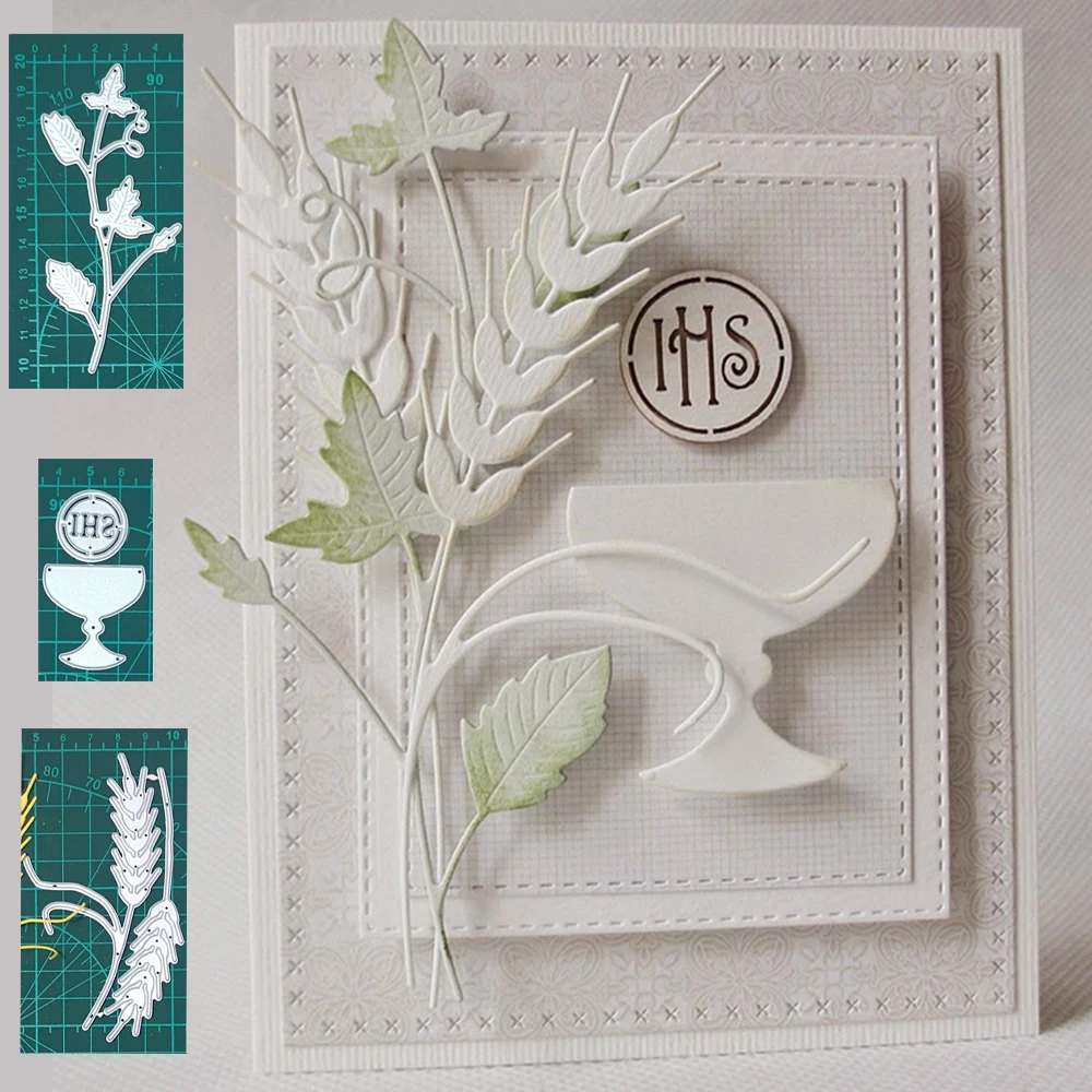 

IHS Glory Trophy/Wheat Ears/Maple Leaf Metal Cutting Dies For Stamps Scrapbooking Stencils DIY Paper Album Cards Decor Embossing