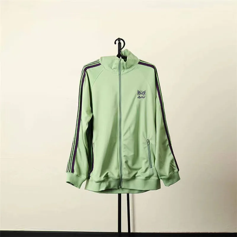 

Женская куртка с вышивкой-бабочкой AWGE, повседневная куртка в стиле ретро, куртка на молнии с иглами и вышивкой в виде бабочки, 1:1