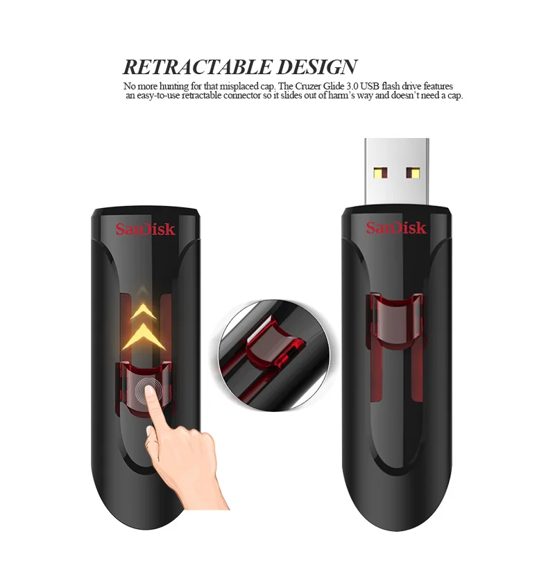 SanDisk CZ600 USB флеш-накопитель высокоскоростной 128 Гб 64 Гб USB 3,0 Флешка память 32 Гб 16 Гб Cruzer Glide Mini USB флешка