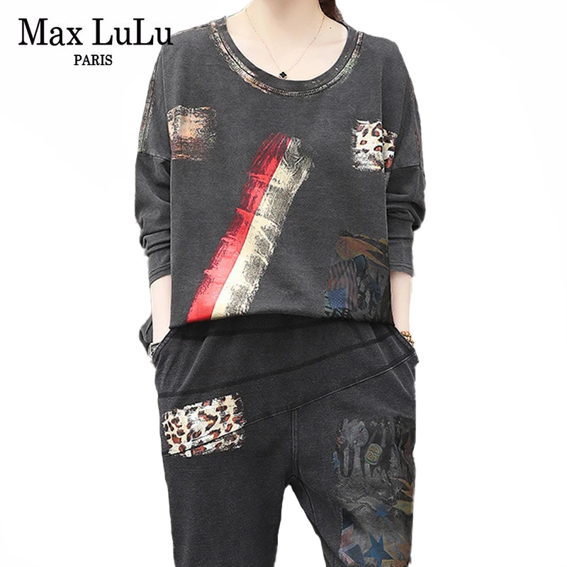 Max LuLu 2020 летние модные женские роскошные топы с принтом и шаровары повседневные