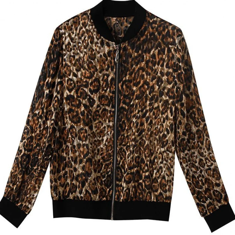 Размера плюс женская с принтом Базовая куртка длинным рукавом тонкая одежда