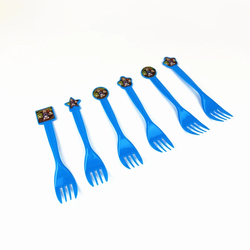 fork-6pcs 6 шт. мультфильм "Томас" тематический детский день рождения, день рождение мальчика вечерние свадебные украшения одноразовые вилки ложки ножи вечерние принадлежности - Цвет: fork-6pcs