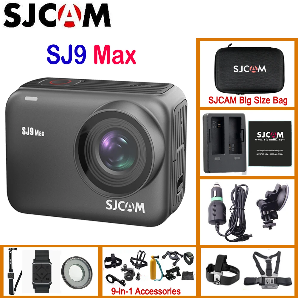 Экшн камера SJCAM SJ9 Max 3 оси гироскоп/EIS 4 k30fps Wi Fi удаленная Novatek NT96683 потоковое видео