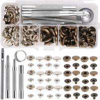 kaobuy 85 pcs leather snap fasteners kit 10mm 15mm metal button snaps press studs 4 installation tools leather snaps for clothes