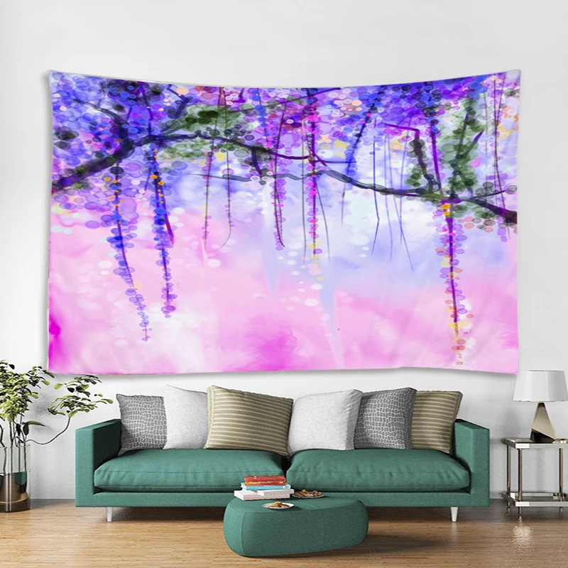 Гобелен настенный 3D покрывало с цветами Роза вишня индийская Мандала гобелены