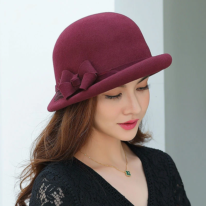 Женские вечерние головные уборы женские зимние модные Асимметричные фетровые