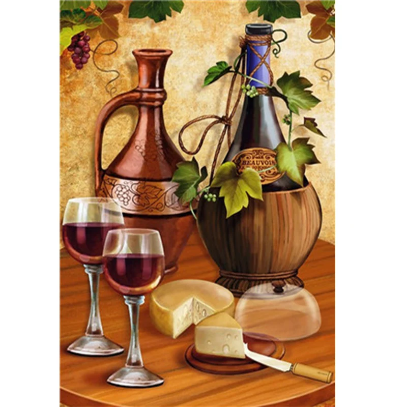 Картина в рамке сделай сам картина по номерам вино фрукты Акриловая современного