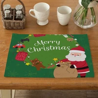 fuwatacchi xmas santa table mats durable christmas dinning table placemat drink coasters cup pads tea party kitchen accessories