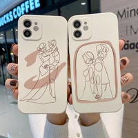 funny abstract women face line soft phone case for iphone 11 pro max 12 pro 7 8 plus xr xs max x couples kiss more often cover