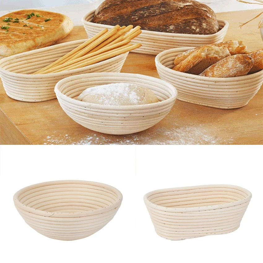 

Natural Bread Proofing Basket Oval/Round Rattan Wicker Dough Fermentation Baskets Home Baking Tools Kitchen Accessories