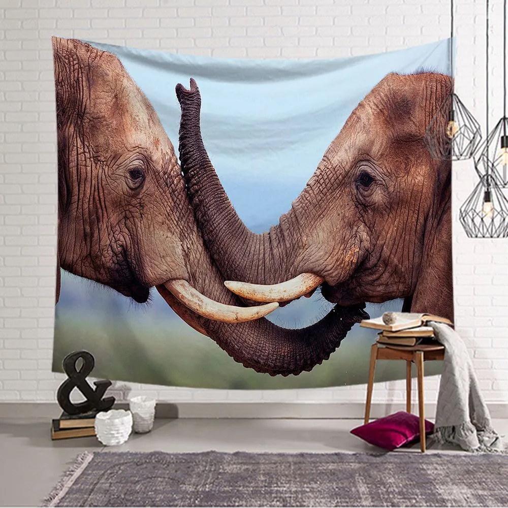 

Animal Elephant Tapestry Wall Hanging Sandy Beach Picnic Throw Rug Blanket Camping Tent Travel Sleeping Pad