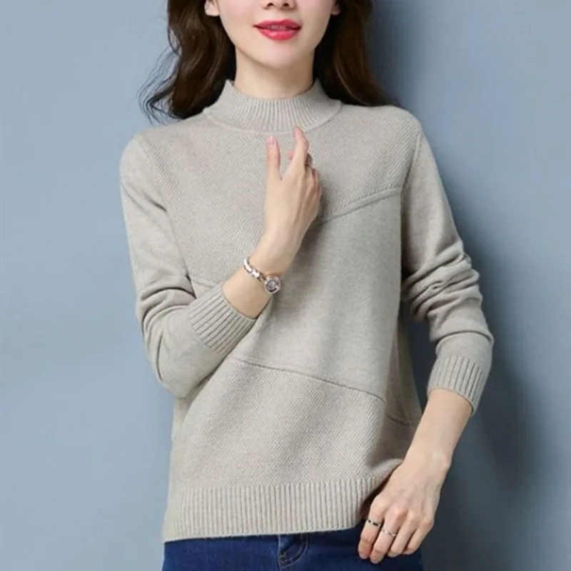 

Women's thick sweater half-neck collar slim short velvet plus velvet warm sweater Black