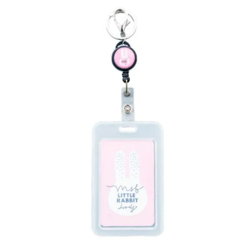

2021 Cute Cartoon Retractable Badge Card Holder Nurse Doctor Exhibition Pull Key ID Name Card Badge Holder for Children Kid Gift