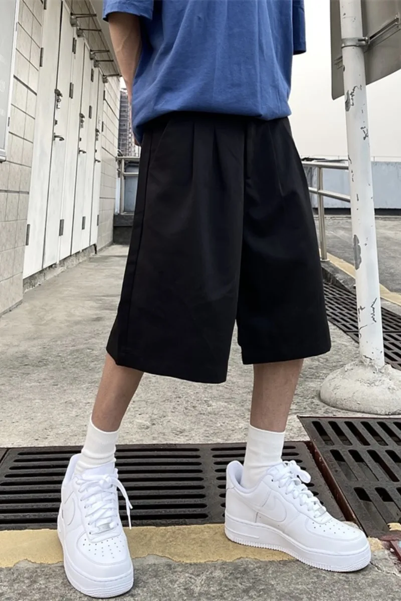 

Suit shorts women summer ins retro pleated straight straight five-point pants loose bf casual thin broad-legged pants tide