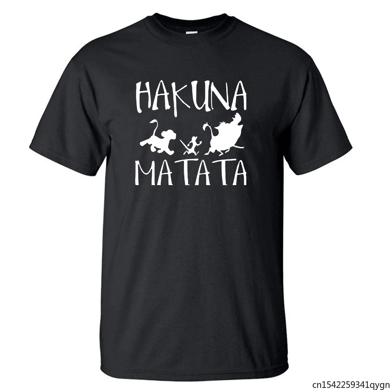 

Hakuna Matata The Lion King T Shirt Men Cartoon Movie Simba Pumbaa Timon Summer Tops TShirt Cool Funny Print Black T-Shirt Tees