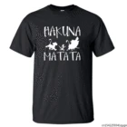 Футболка Hakuna Matata с изображением короля льва, мужские летние топы с мультяшным фильмом, Симба, пембаа, Тимон, крутая черная футболка с забавным принтом, футболки