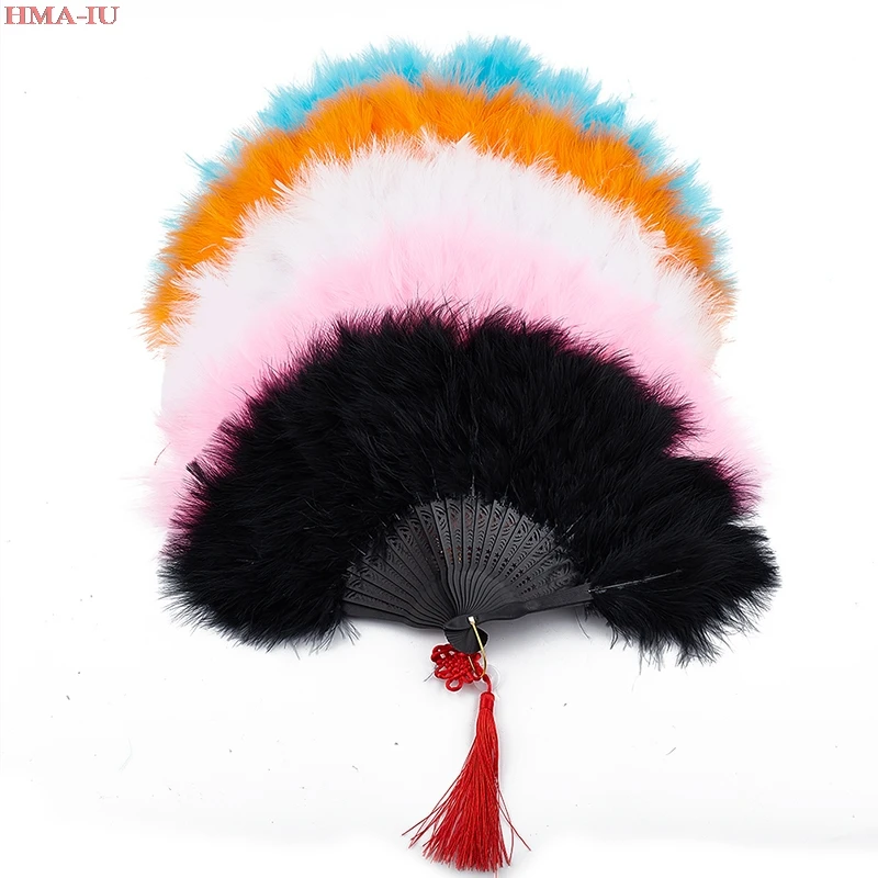

Feather Folding Fan Sweet Fairy Girl Court Dance Hand Fan Craft Party Decoration