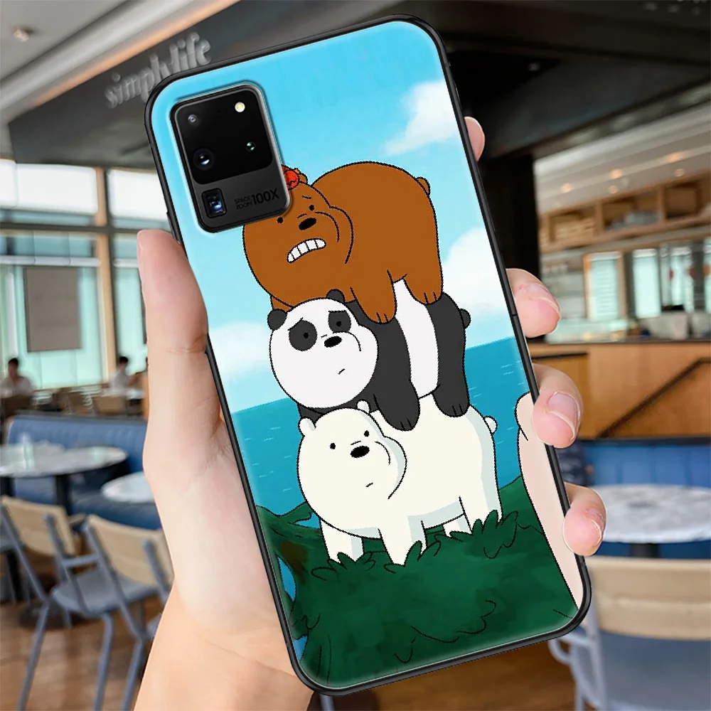 

Cartoon Ice Bear Panda We Bear Phone case For Samsung Galaxy Note 4 8 9 10 20 S8 S9 S10 S10E S20 Plus UITRA Ultra black pretty