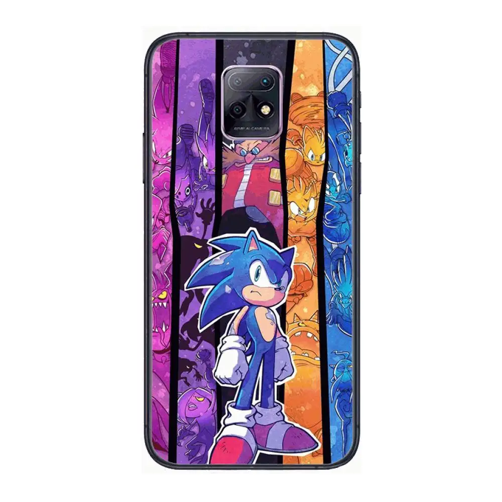 

Anime Blue Sonic style Phone Case For XiaoMi Redmi 10X 9 8 7 6 5 A Pro S2 K20 T 5G Y1 Anime Black Cover Silicone Back Pretty