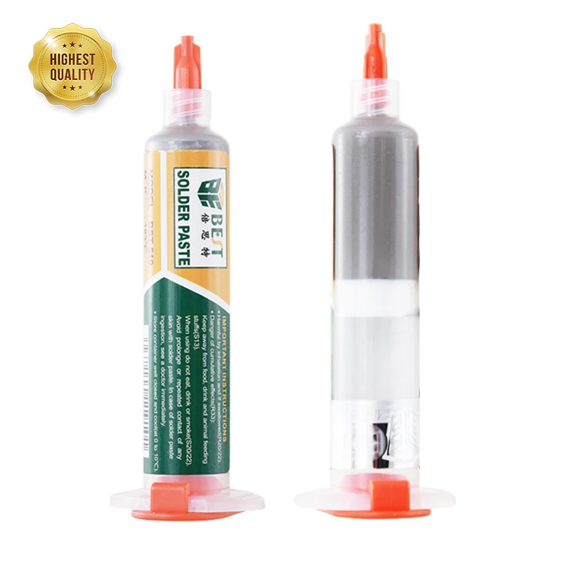 

10cc BGA Tin Solder Paste Leaded Sn63/Pb37 Syringe Liquid Flux Melting Point 183℃ PCB Repair Stencil Welding Soldering Tool