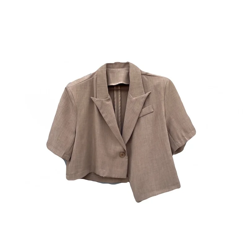 

XITAO Patchwork Irregular Single Button Blazer Women 2021 Summer Casual Fashion New Temperament All Match Women Clothes WMD2216