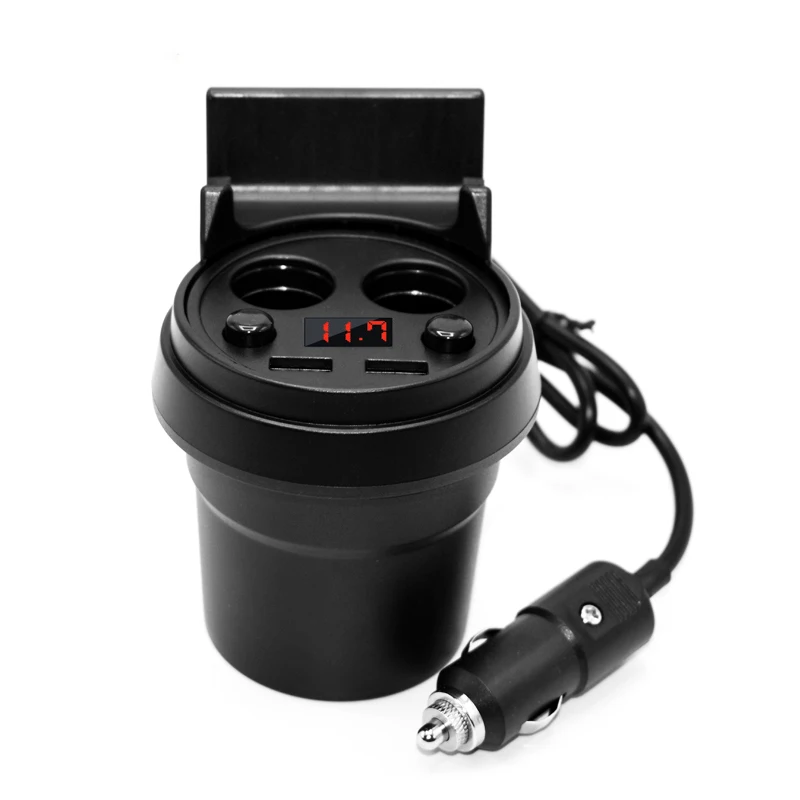 Автомобильное зарядное устройство 5V 3.1A с двумя USB и адаптером для прикуривателя