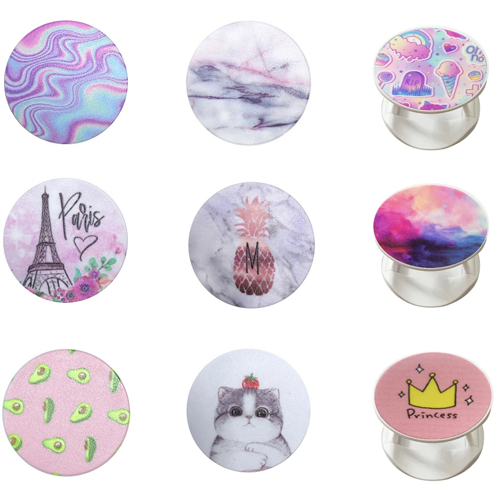 Новый Выдвижной попсокет держатель для пальцев стильный узор смартфона