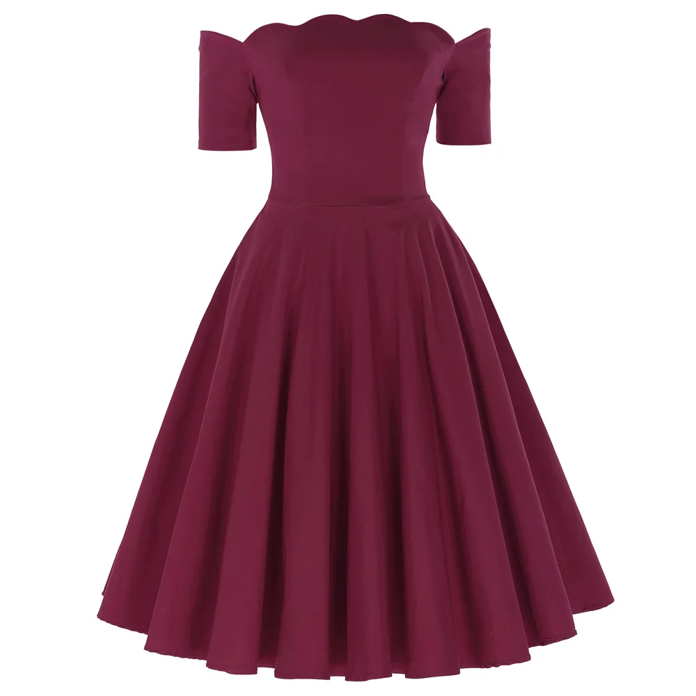 Женское винтажное элегантное платье в стиле ретро 50s 60 s женское однотонное с