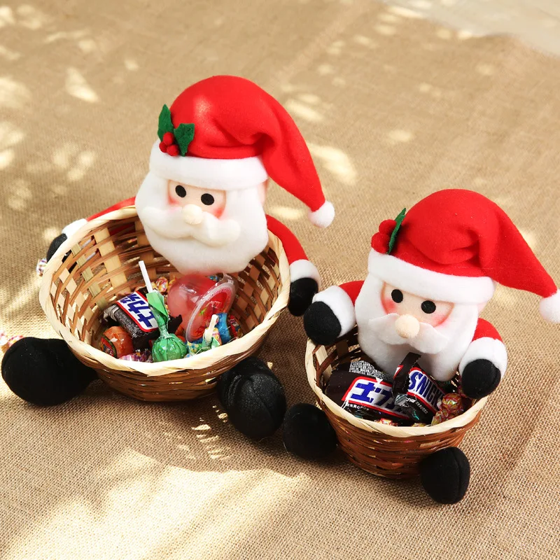 2020 Navidad плетеная корзина для хранения конфет Санта Клаус сумка Рождественский