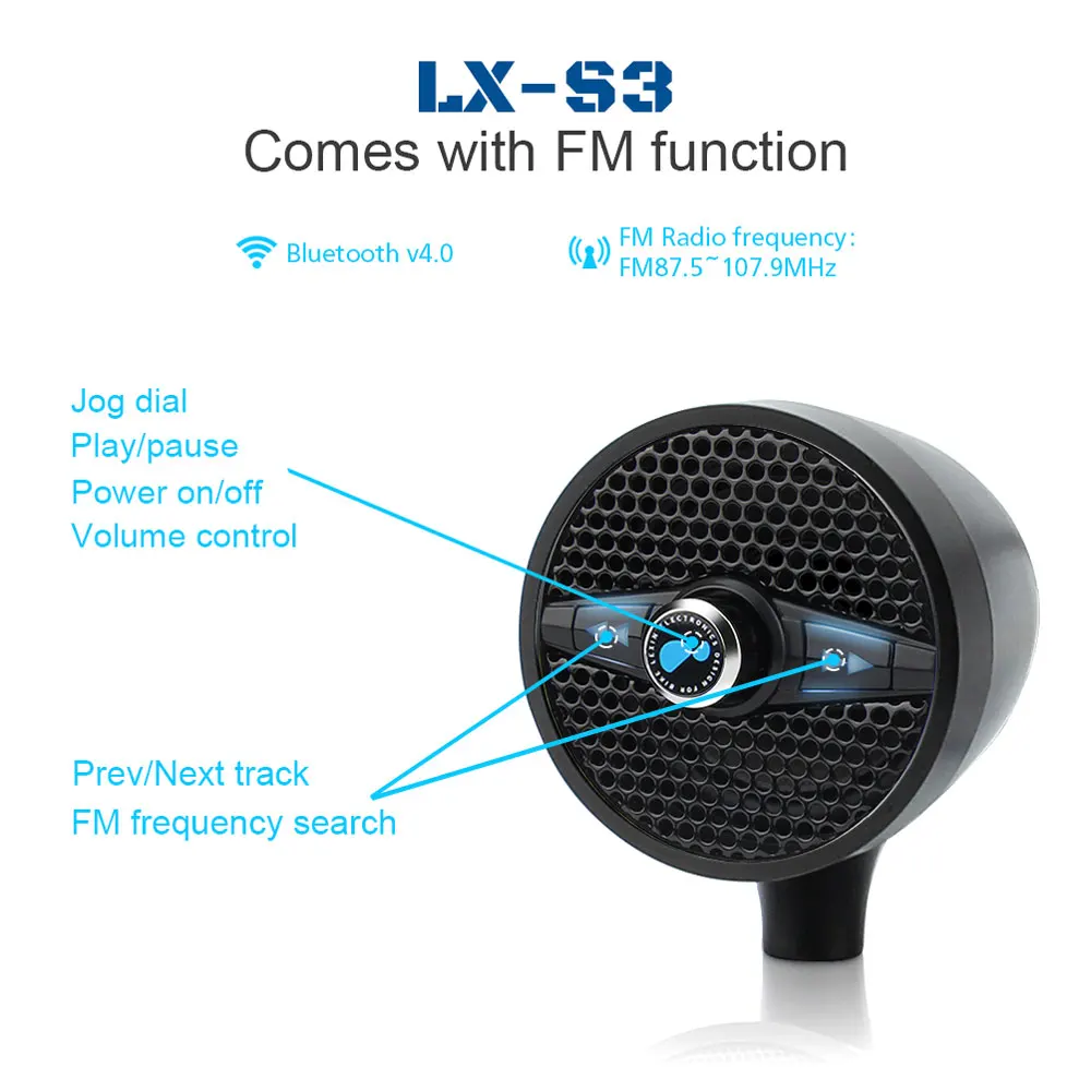 Lexin супер музыкальный аудио плеер с fm-радио тюнером Bluetooth колонки для мотоцикла водонепроницаемый портативный стерео