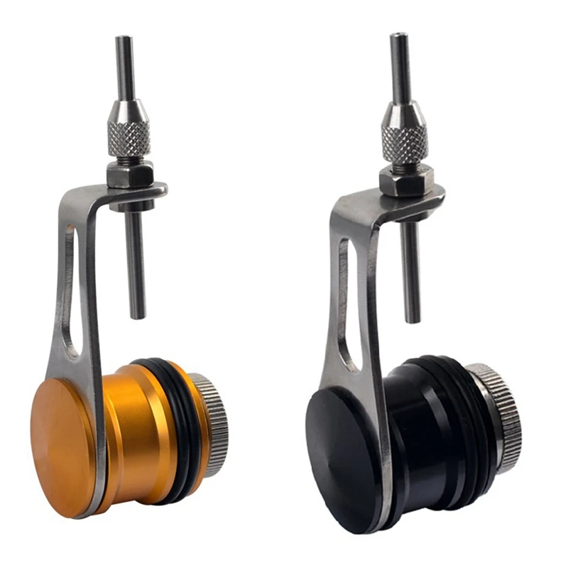 

2PCS Fishing Bobbin Knotter GT Line Wire Knotting Tool Fishing Winder Machine Fishing Tool, Golden & Black
