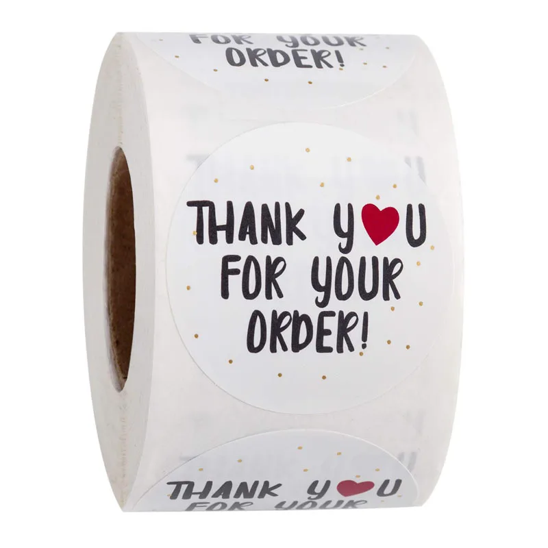 

Coloffice 500PCs Round Adhesive '' Thank you " Kraft Paper Stickers 25mm for Seal Labels Wash Tape Business Stickers 1PC