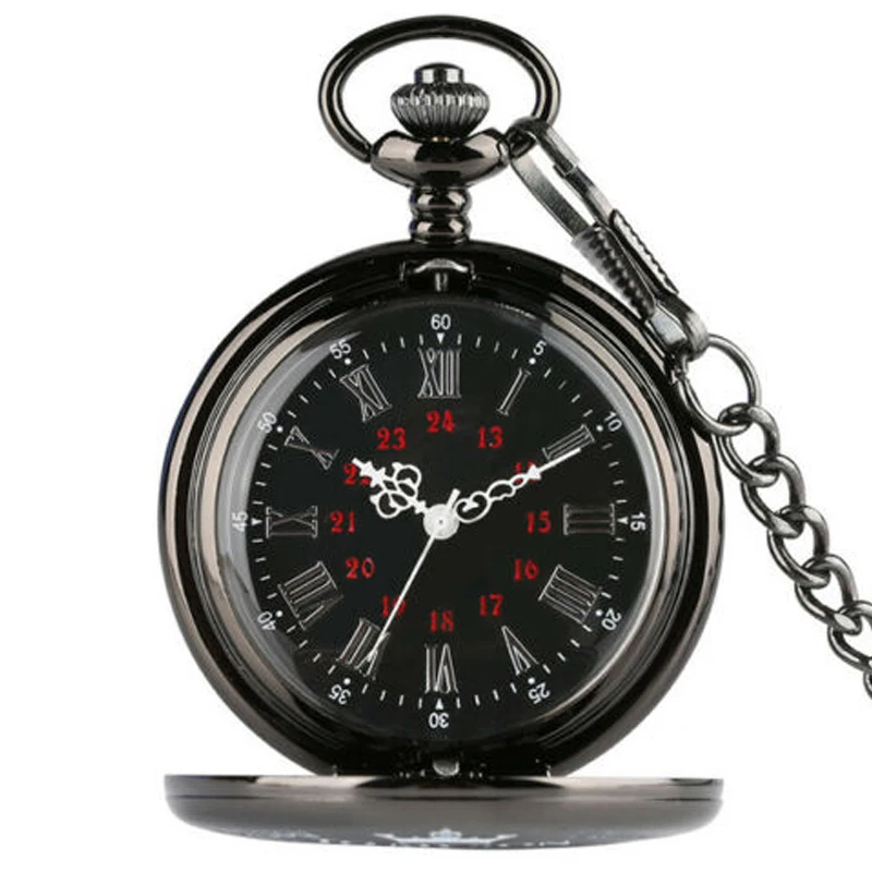 

Vintage Round Dial Quartz Small Pocket Watch Numeral Classical Roman Display with Gift Box man woman To My Son gift J55