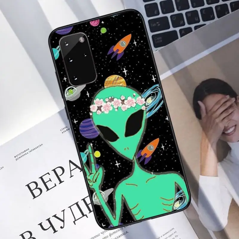 

Fashion Cartoon Aesthetics Alien Space Phone Case For Samsung S6 S7 edge S8 S9 S10 e plus A10 A50 A70 note8 J7 2017