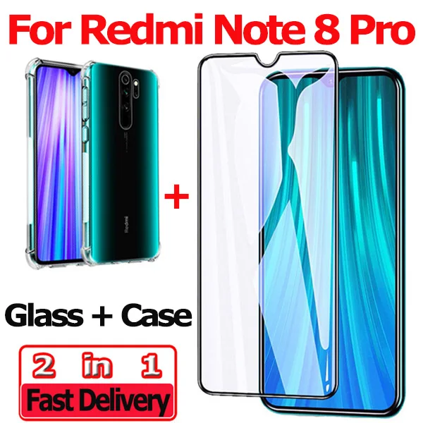 Note8 Pro Glass Case Стекло+ чехол Xiaomi Redmi Note 8 Pro закаленное стекло Xiaomi Note 8 камера защитная пленка на Redmi Note 8Pro защитное стекло сяоми редми ноут 8 про защитное стекло ксиоми редми нот 8 про стекло Redmi Note 8 glass - Цвет: Note8 Pro Glass Case