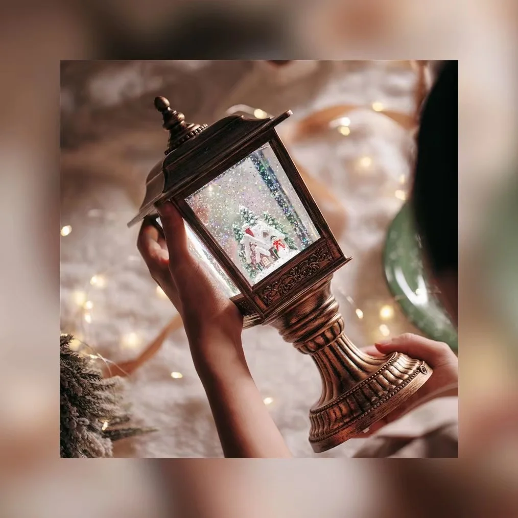 Рождественские новые украшения форма уличной лампы снег поставляется с музыкой