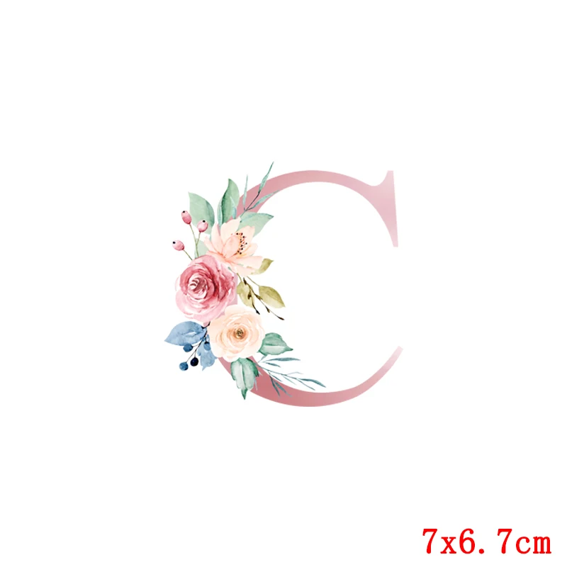26 English letters Thermo-stickers On Clothes Fashion letter Flower Iron Transfers For Clothing Stickers Wholesale Patch | Дом и сад