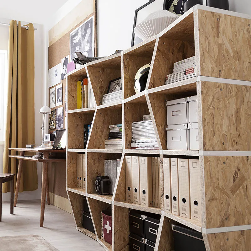 

Wave Bookshelf Creative Furniture Design Independent Assortment Multi-Part Steel and Wood Storage Layer Shelf