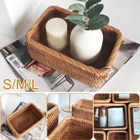 natural rattan storage basket handmade holder for bread fruit wicker decoration and organizer for home bathroom living room