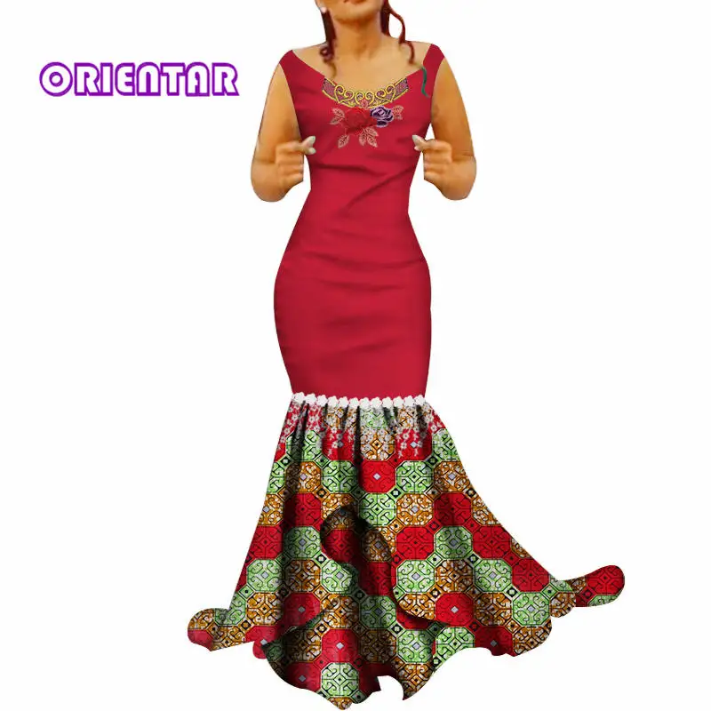 Женское платье с аппликацией в африканском стиле длинное вечернее пол без