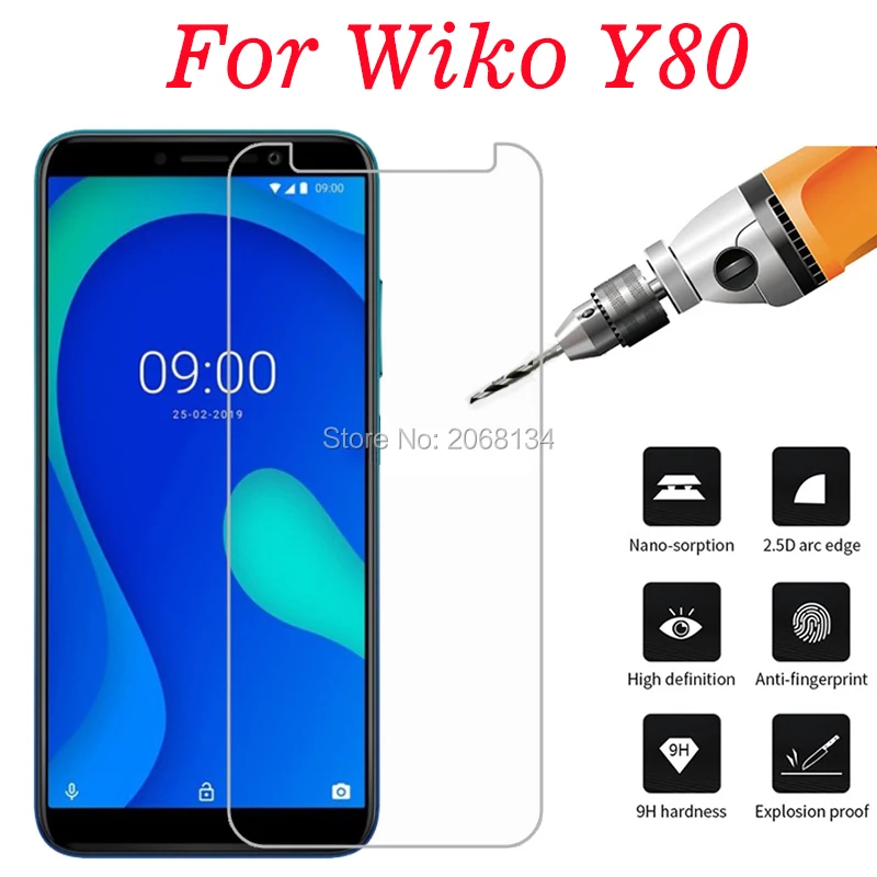 

for wiko y80 tempered glass 2.5d protective film 9h explosion-proof lcd screen protector for wiko y80 guard shield saver