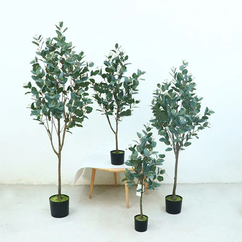 

90 см искусственный бонсай, голландский лист эвкалипта, искусственный цветок, имитация растения в горшке для дома, отеля, офиса, фотография, у...