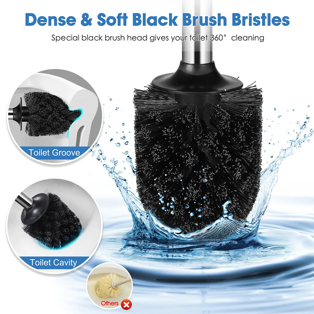 

HOMEMAXS Simple 2 in 1 Toilet Plunger and Brush Ergonomic Toilet Plunger Set Freestanding Toilet Cleaning Tools for Home Bathroo